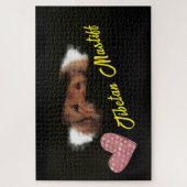 Puzzle Tibétain Mastiff yeux couleur solide 1000 pièce (Vertical)