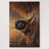 Puzzle Tibetan Mastiff in Autumn Leaves Fall Inspire (Vertical)