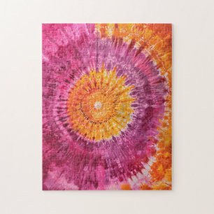 Puzzle Tie-Dye Rose et Orange Tourbillon