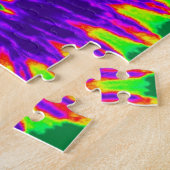 Puzzle Tie-Dye Spirale Vert et Violet Groovy (Côté)