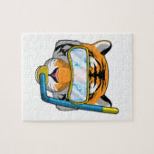 Puzzle Tiger comme plongeur avec tuba (Horizontal)