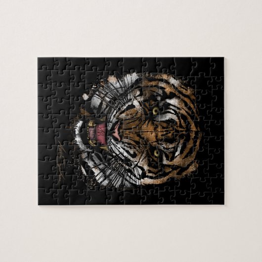 Puzzle Tiger face (conception de signature) (Horizontal)