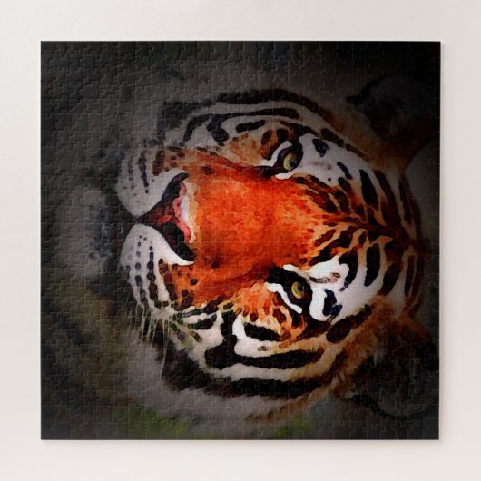 Puzzle Tiger Face Motivational Artwork (Horizontal)