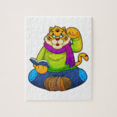 Puzzle Tiger Nerd avec Livre (Vertical)