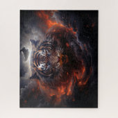 Puzzle Tiger Tempête de feu Surreal Imaginaire Art (Vertical)