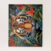 Puzzle Tiger Tropical Jungle Art (Vertical)