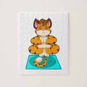 Puzzle Tigre au Yoga sur tapis de Yoga