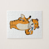 Puzzle Tigre avec brosse à dents (Horizontal)