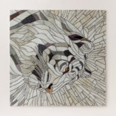 Puzzle Tigre blanc - Art numérique en mosaïque de verre t (Horizontal)