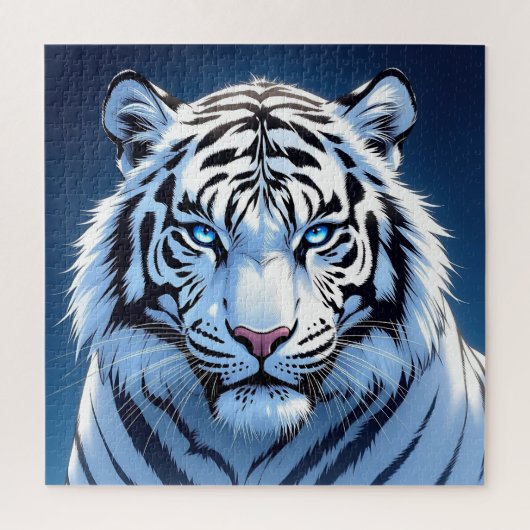 Puzzle Tigre blanc aux yeux bleus (Vertical)