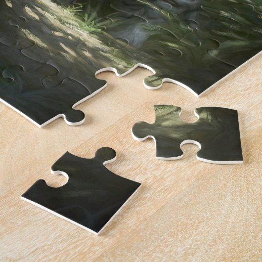 Puzzle Tigre blanc dans une forêt dense (Côté)