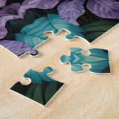 Puzzle Tigre blanc dans une jungle bleue verte (Côté)