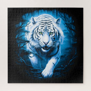 Puzzle Tigre blanc sauvage Mystique de la forêt