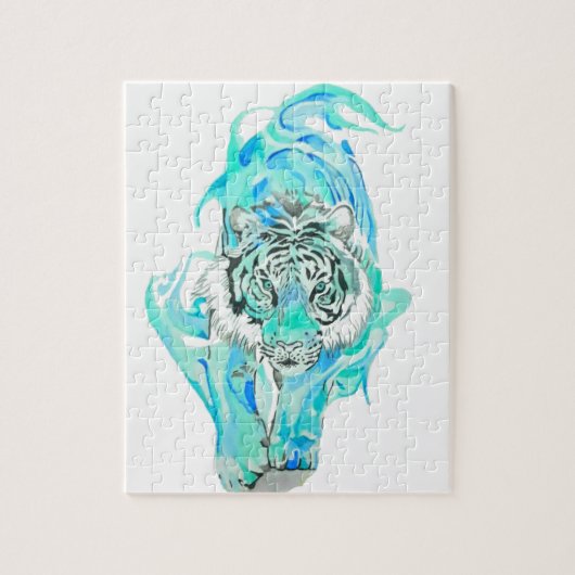 Puzzle tigre bleu (Vertical)