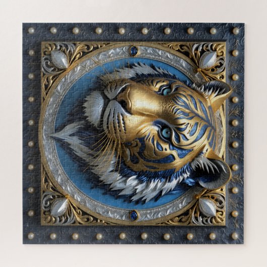 Puzzle Tigre bleu (Horizontal)
