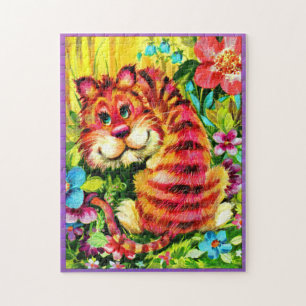 Puzzle tigre coloré