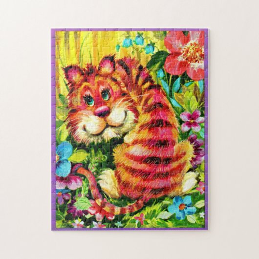 Puzzle tigre coloré (Vertical)