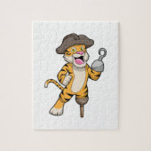 Puzzle Tigre comme pirate avec jambe en bois et main croc (Vertical)