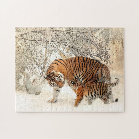 Puzzle Tigre dans la neige (Horizontal)