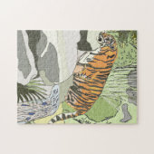 Puzzle Tigre de la jungle dans une cascade (Horizontal)