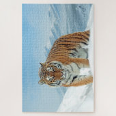 Puzzle Tigre des neiges Photo d'un animal hiver branché (Vertical)