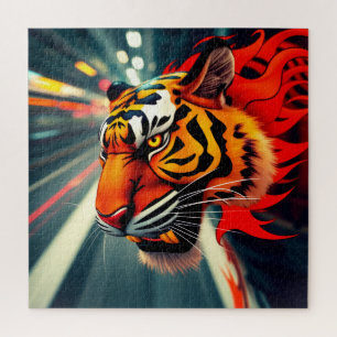 Puzzle tigre en mouvement