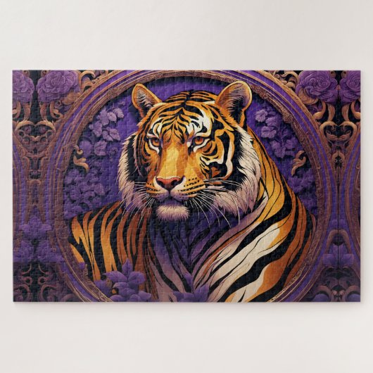 Puzzle Tigre en violet (Horizontal)