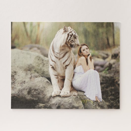Puzzle Tigre et dame du Bengale (Horizontal)