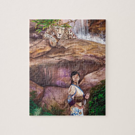 Puzzle Tigre et fraise de bouddhiste zen (Vertical)