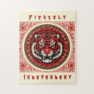 Puzzle Tigre Indépendant Rouge