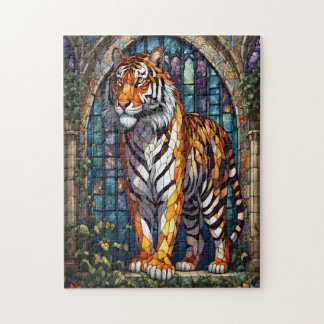 Puzzle Tigre majestueux en verre tendu