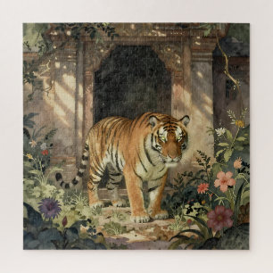 Puzzle Tigre Majestueux Marchant à travers les Dunes Anci