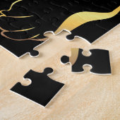 Puzzle Tigre noir à rayures dorées (Côté)
