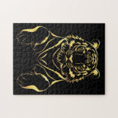 Puzzle Tigre noir à rayures dorées (Horizontal)