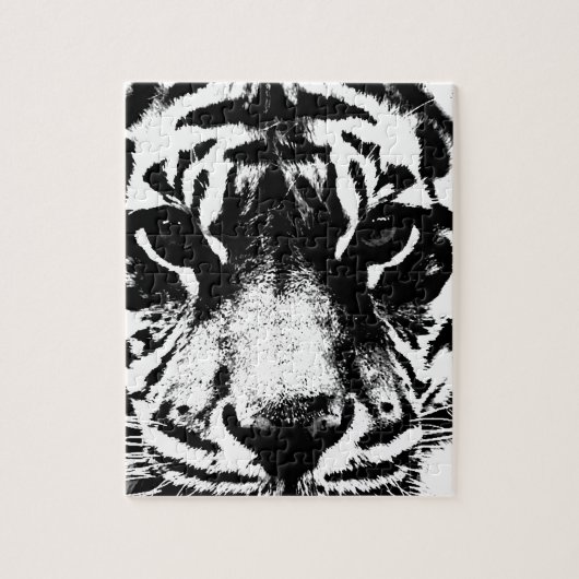 Puzzle Tigre noir et blanc (Vertical)