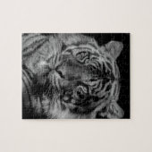 Puzzle Tigre noir et blanc (Horizontal)