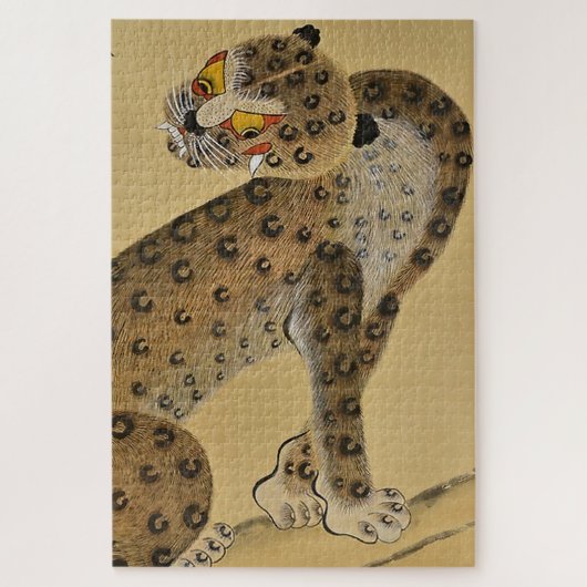 Puzzle Tigre tacheté Minhwa avec pie (Vertical)
