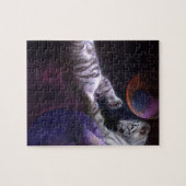 Puzzle Tigres de blanc de jeu de nuit (Horizontal)