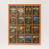 Puzzle Timbre Vintage du Parc National (Vertical)