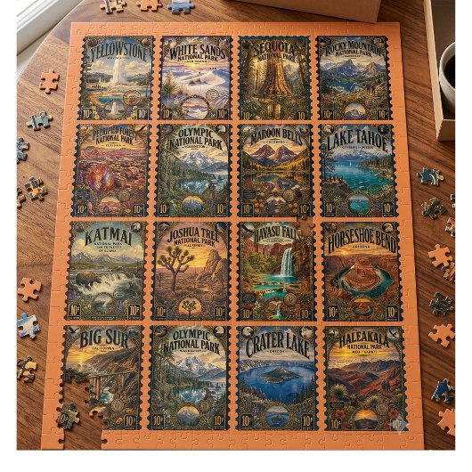 Puzzle Timbre Vintage du Parc National