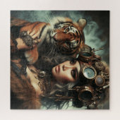 Puzzle Time Machine Jeune fille et tigre 80-1 (Horizontal)