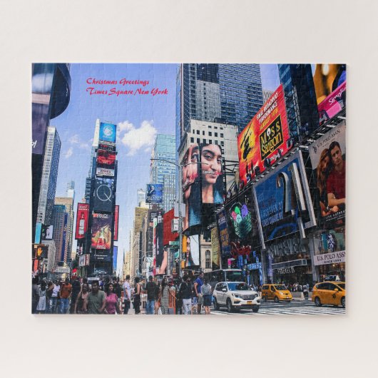 Puzzle Time Square New York. Vœux de Noël (Horizontal)