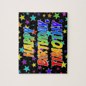 Puzzle "TIMOTHY" Prénom, Amusant "HEUREUX ANNIVERSAIRE" (Vertical)