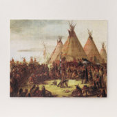Puzzle Tipis Sioux War Council George Catlin Circa 1850 (Horizontal)