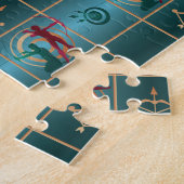 Puzzle Tir à l'arc et flèche - Motif vert (Côté)