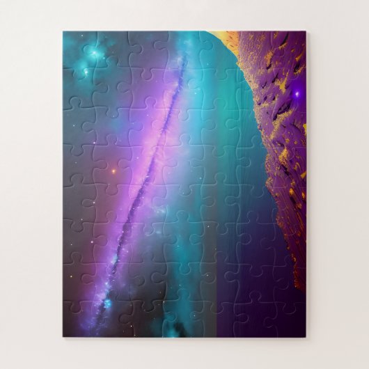 Puzzle Tirs De Comète Violet Cosmique À Travers L'Espace (Vertical)