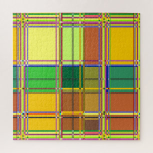 Puzzle Tissu coloré des Caraïbes Madras Tartan
