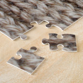 Puzzle Tissu tricoté plat, texture marron. (Côté)