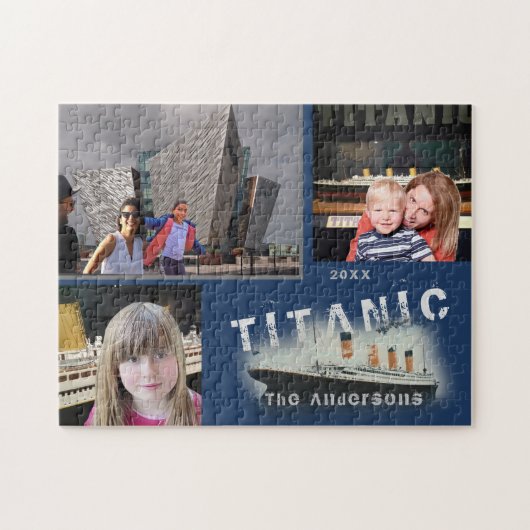 Puzzle Titanic Custom Family Trois Photo Collage (Horizontal)