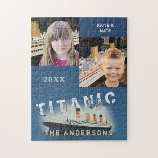 Puzzle Titanic Custom Family Two Photo Collage (Vertical)